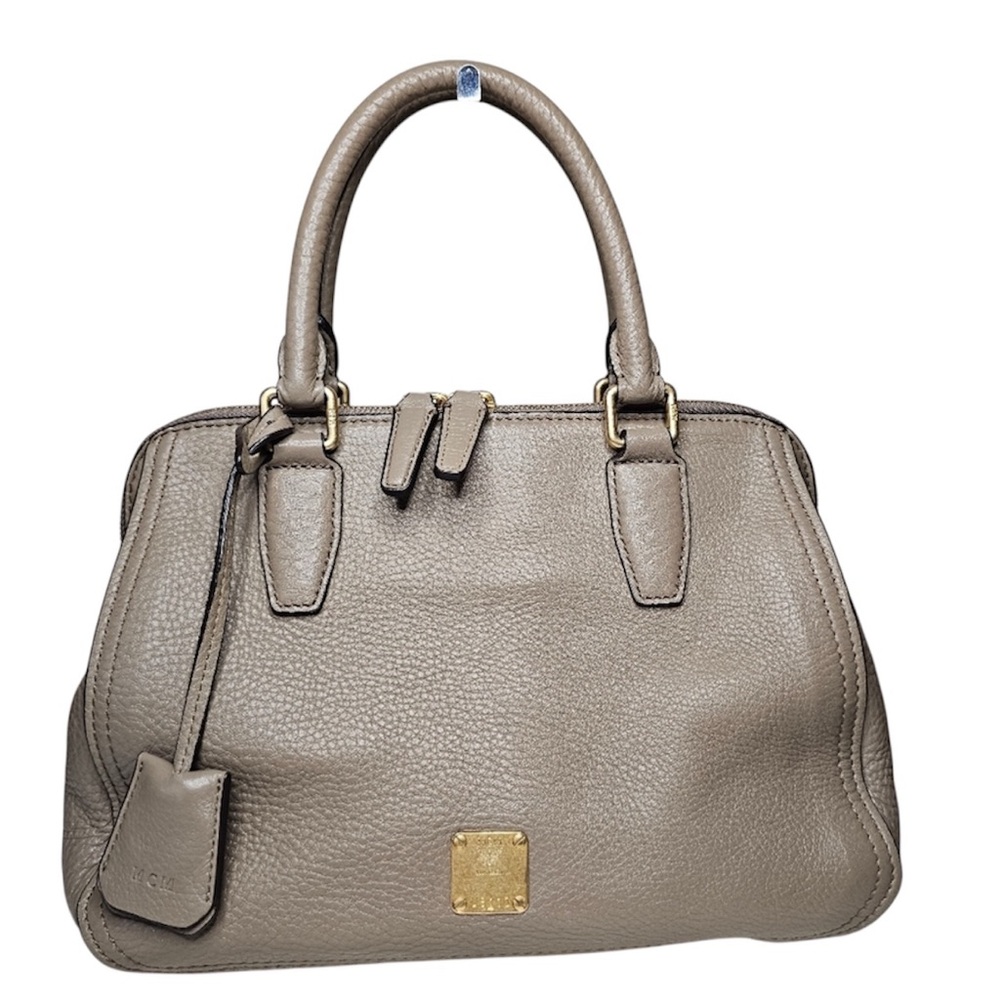 MCM Taupe Leather Satchel w/ authenticity card